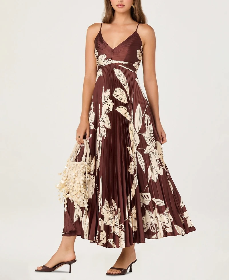 Astr the Label Women's Printed V-Neck Maxi Dress