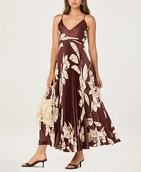 Astr the Label Women's Printed V-Neck Maxi Dress