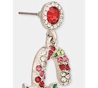Holiday Lane Sparkly Candy Cane Holiday Drop Earrings, Macy's Exclusive