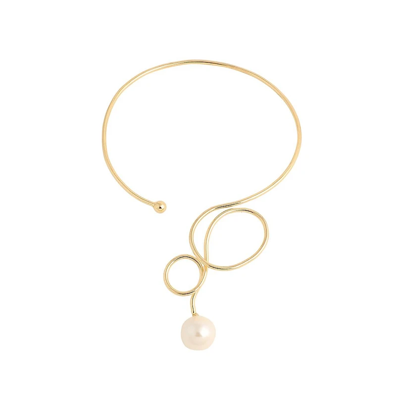 Sohi Women's Gold Plated Wrap Necklace
