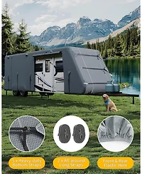 Gaomon Travel Trailer Rv Cover, Extra-Thick Upgraded 7 Layers for Camper Cover 27'-30', with Adhesive Repair Patches