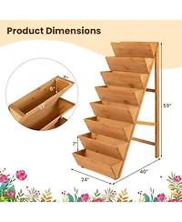 Gouun 8-Tier Vertical Wood Raised Garden Bed Planter with Legs