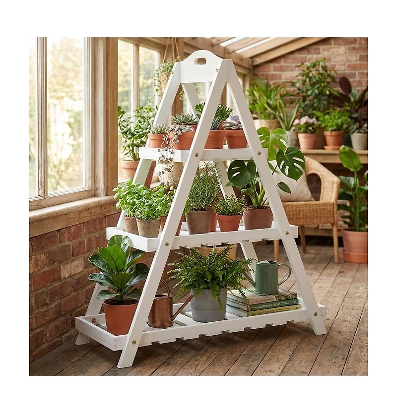 Gouun 3-Tier Wood Plant Stand for Flower Pot Display