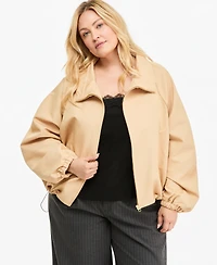 On 34th Trendy Plus Size Drawstring-Hem Utility Jacket, Macy's Exclusive