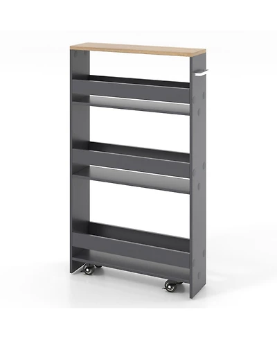 Gouun 4-Tier Rolling Kitchen Storage Cart for Narrow Spaces