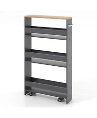 Gouun 4-Tier Rolling Kitchen Storage Cart for Narrow Spaces