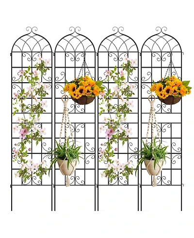 Gouun 4-Pack Heavy Duty Metal Garden Trellis 86 x 20 in for Climbing Plants