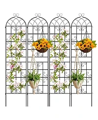 Gouun 4-Pack Heavy Duty Metal Garden Trellis 86 x 20 in for Climbing Plants