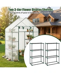 Gouun Portable Walk-In Greenhouse 3-Tier with 6 Metal Wire Shelves