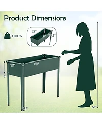 Gouun Elevated Metal Raised Garden Bed with Legs