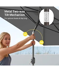 Sonkuki Enhance Your Outdoor Oasis 6x9Feet Rectangular Patio Umbrella - Stylish, Durable, And Sun-Protective!