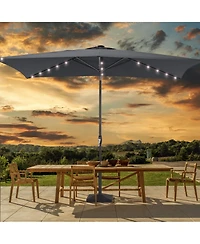 Sonkuki Enhance Your Outdoor Oasis 6x9Feet Led Rectangular Patio Umbrella - Stylish, Durable, And Sun-Protective!