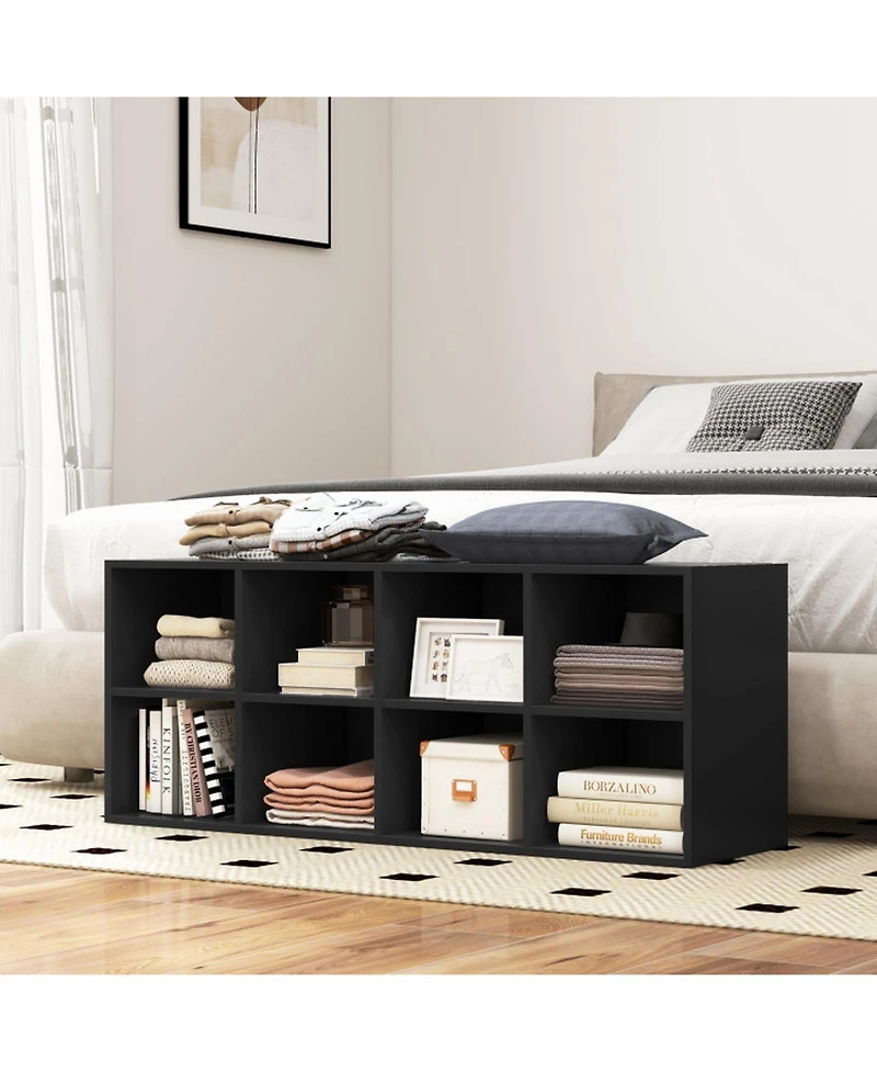 Gouun 8-Cubby Shoe Organizer Storage Bench 500 lbs Entryway Cabinet