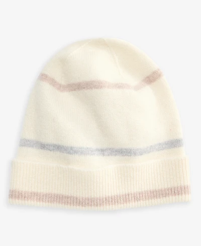Charter Club Mixed Stripe Cashmere Cuffed Beanie, Macy's Exclusive