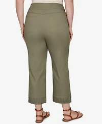 Ruby Rd. Plus Pleated Hem Denim Ankle Pants