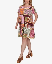 Ruby Rd. Plus Tropical Patchwork Pocket Dress