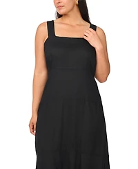 Vince Camuto Plus Square-Neck Smocked-Back Sleeveless Maxi Dress