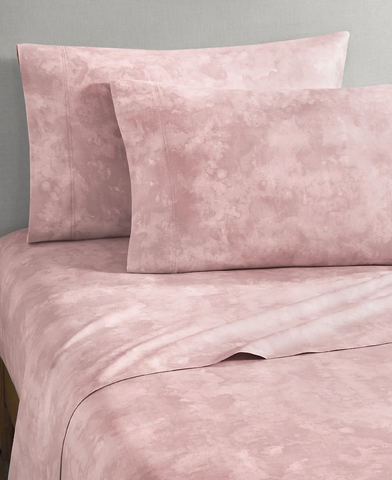 Macy's 1200 Thread Count Cotton Blend Watercolor Printed 4-Piece Sheet Sets