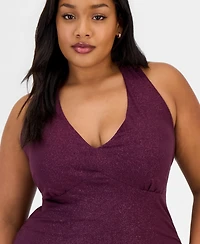 Emerald Sundae Trendy Plus Halter-Neck Side-Slit Evening Gown