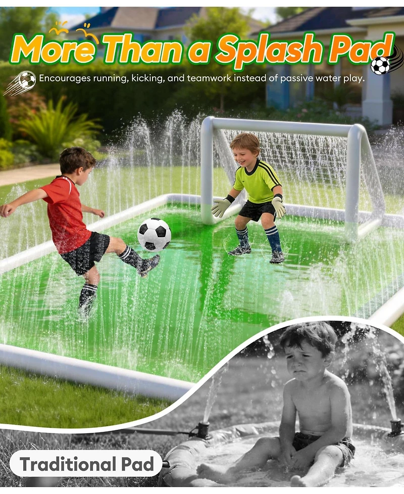 Aofar Splash Pad Sprinkler Play Mat Kids Outdoor Water Fun