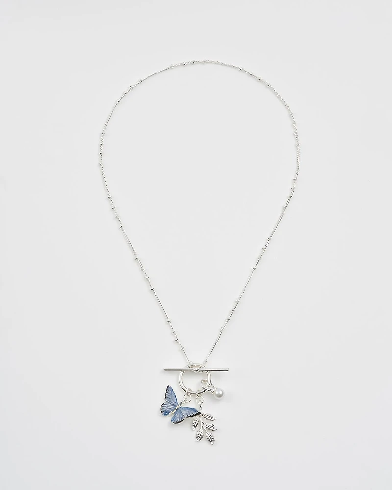 Fable England Butterfly Necklace Silver