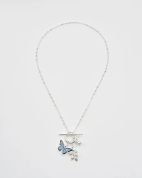 Fable England Butterfly Necklace Silver
