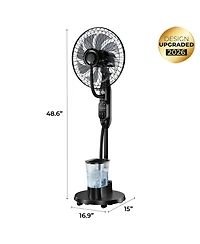Cowin Mist Fan for Bedroom Misting Fan Oscillating Standing Fan Quiet Floor Fan Pedestal Fan for Room 9 Speeds 3 modes 7H Timer