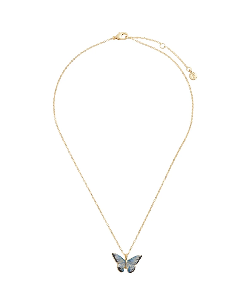 Fable England Enamel Butterfly Short Necklace