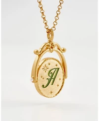 Fable England A Initial Anemone Gold Spinner Chain Necklace
