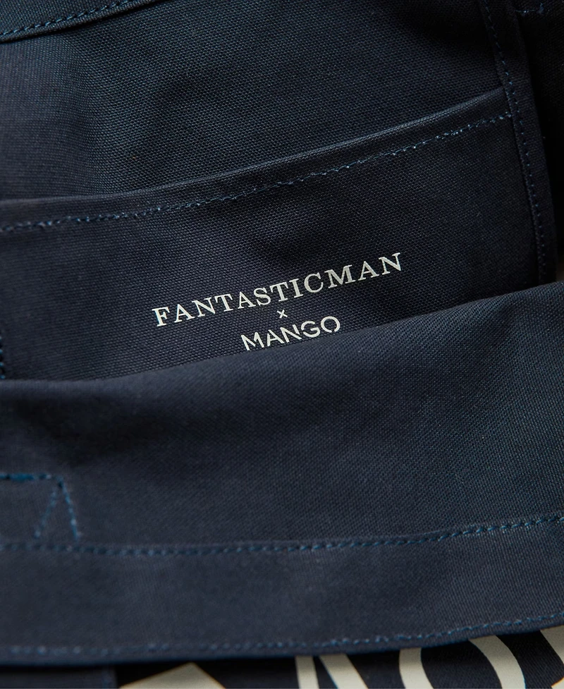 Mango Men's Cotton Canvas Tote Bag