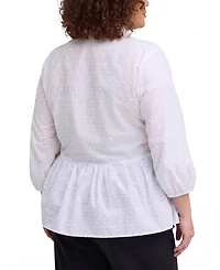 Torrid Plus Belle Isle Peplum Eyelet Button Down Top