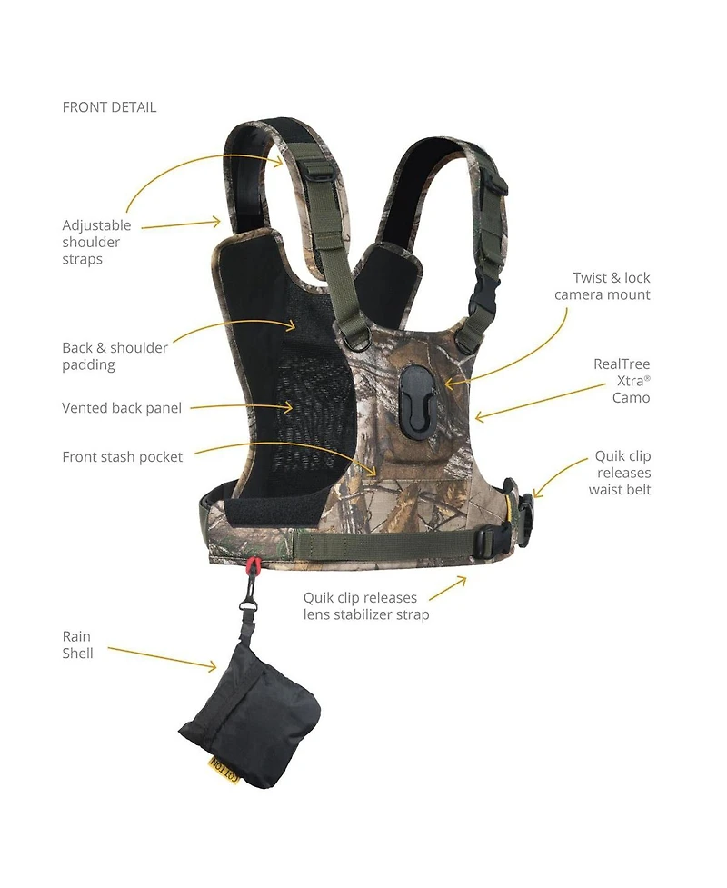 Cotton Carrier G3 Harness System for Dslr Camera with Long Lens, Realtree Xtra Camo