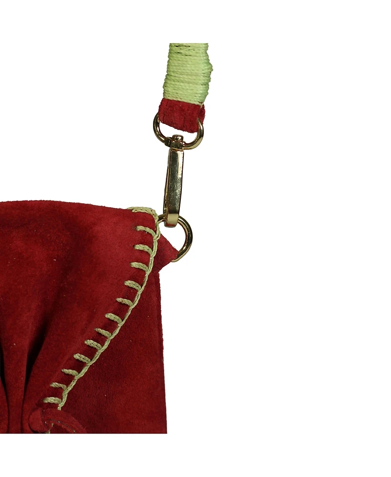 Carlos Falchi Cell Phone Butterfly Suede Leather Bag