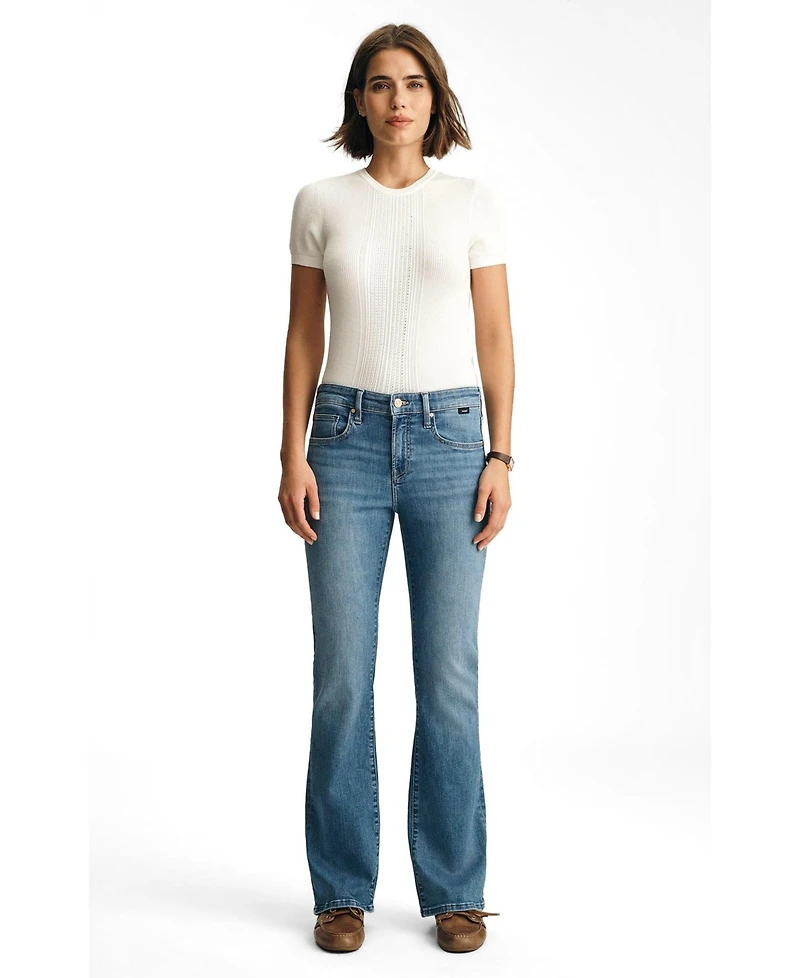 Mavi Jeans Women's Vicky Mid Rise Bootcut Blue Brushed Flex