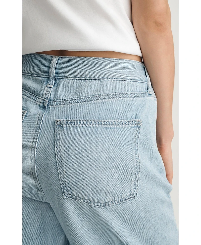 Mavi Jeans Women's Nella Adjustable Drawstring Wide Leg Bleached Well Blue