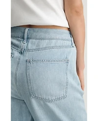 Mavi Jeans Women's Nella Adjustable Drawstring Wide Leg Bleached Well Blue