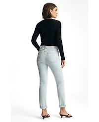 Mavi Jeans Women's Kathleen Mid Rise Boyfriend Bleached Feather Blue