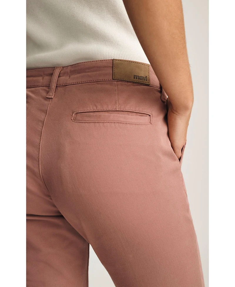 Mavi Jeans Women's Kathleen Mid Rise Boyfriend Chino Old Magenta Twill