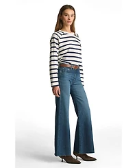 Mavi Jeans Women's Grace Mid Rise Flare Dark Brushed Classic Blue
