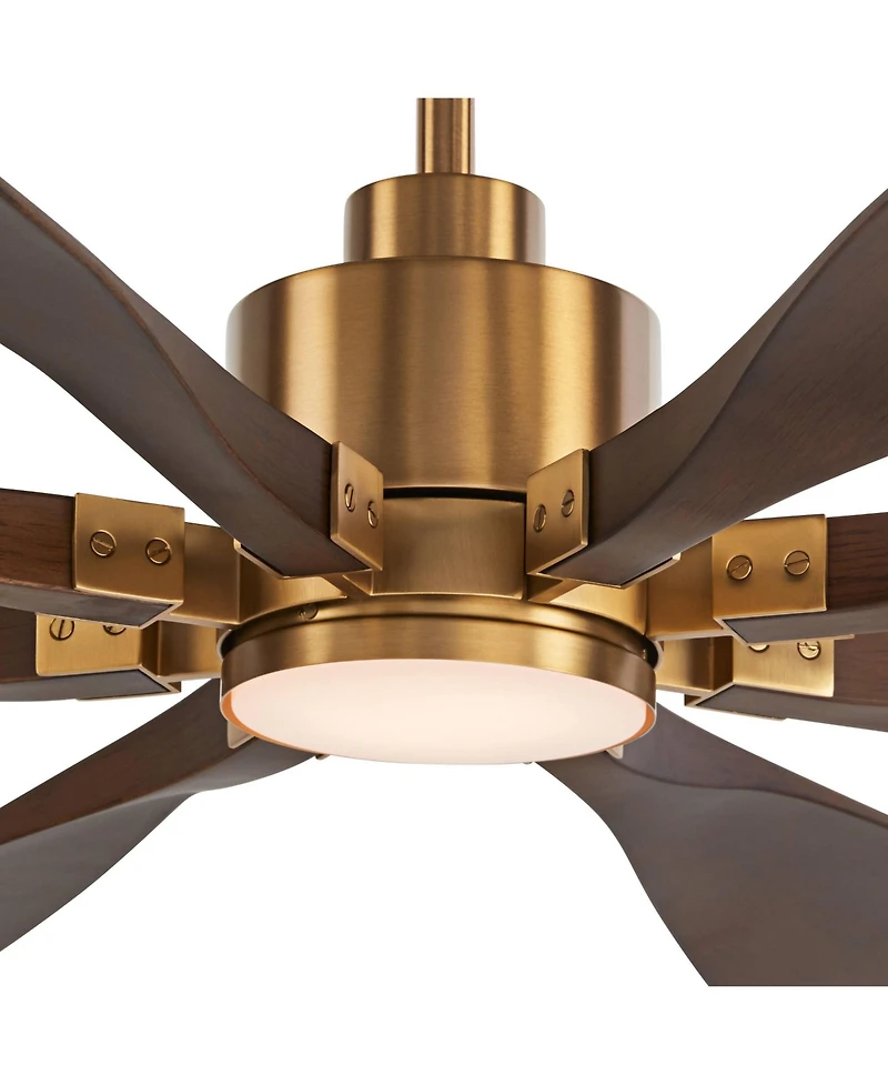 Casa Vieja 72 inch Vortex Soft Brass Led Ceiling Fan with Remote