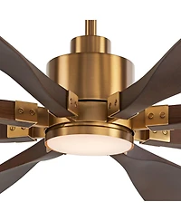 Casa Vieja 72 inch Vortex Soft Brass Led Ceiling Fan with Remote