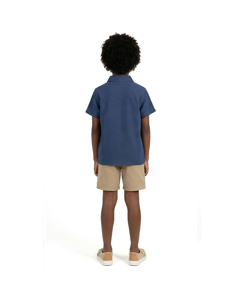 Andy and Evan Big Boys Basket Weave Buttondown Shirt
