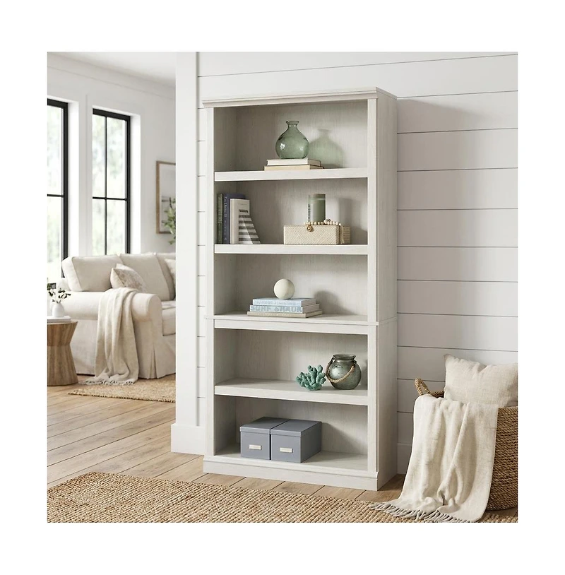 Starlight Canyon Home White storage bookcase with spacious shelves and modern design
