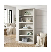Starlight Canyon Home White storage bookcase with spacious shelves and modern design