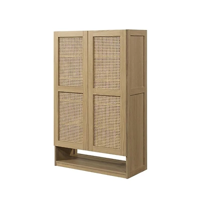 Starlight Canyon Home Bohemian Coastal Cottage Storage Cabinet In Ash Finish With Spacious Design