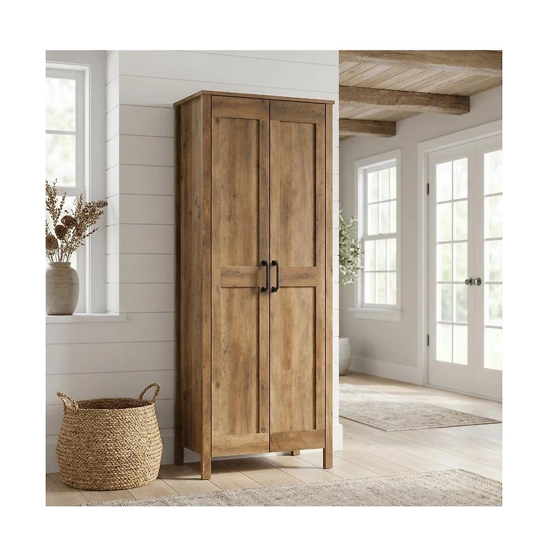 Starlight Canyon Home Rustic Pine Finish Storage Cabinet With Country Style And Sturdy Construction