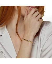 Bearfruit Jewelry 18k Gold Plating over Sterling Silver Cass Chain Bracelet Trendy Minimalist Unique