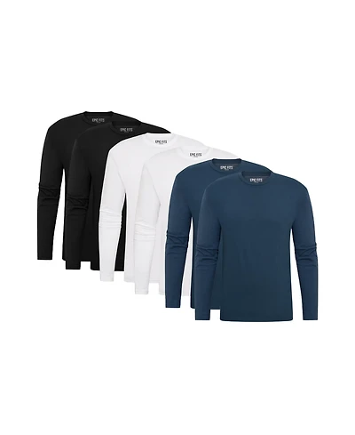 Epic Fits Men's Standard Long Sleeve Crew Neck, 6-Pack