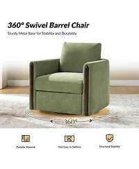 Hulala Home Verdino Modern Down-filled Solid Wood Swivel Barrel Chair