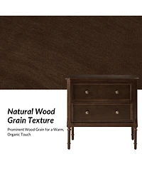 Hulala Home Irene Transitional 28''W 2 Drawer End Table with Charging Station